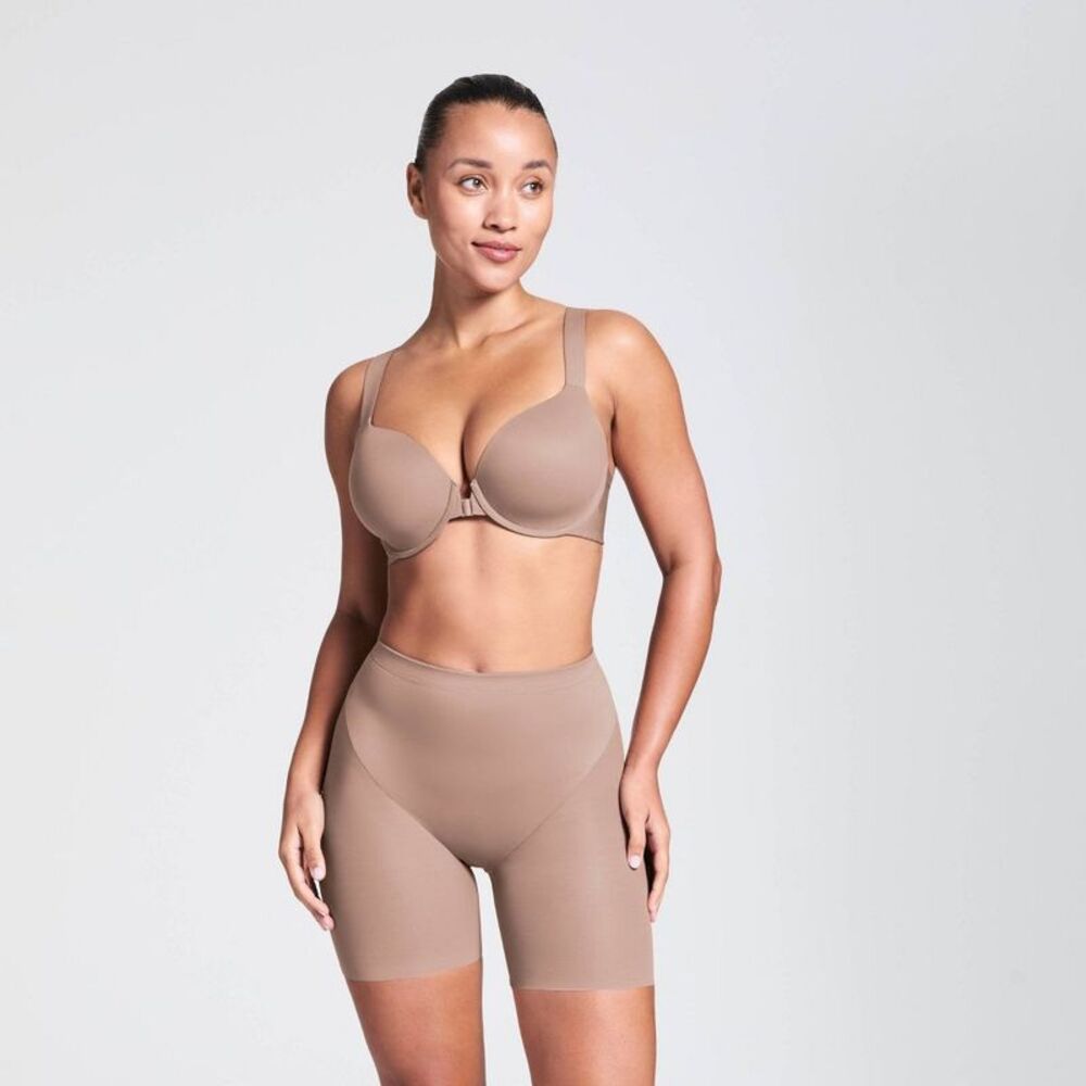 SPANXshape Booty Lifting Mid-Thigh Shaping Shorts - Champagne Large